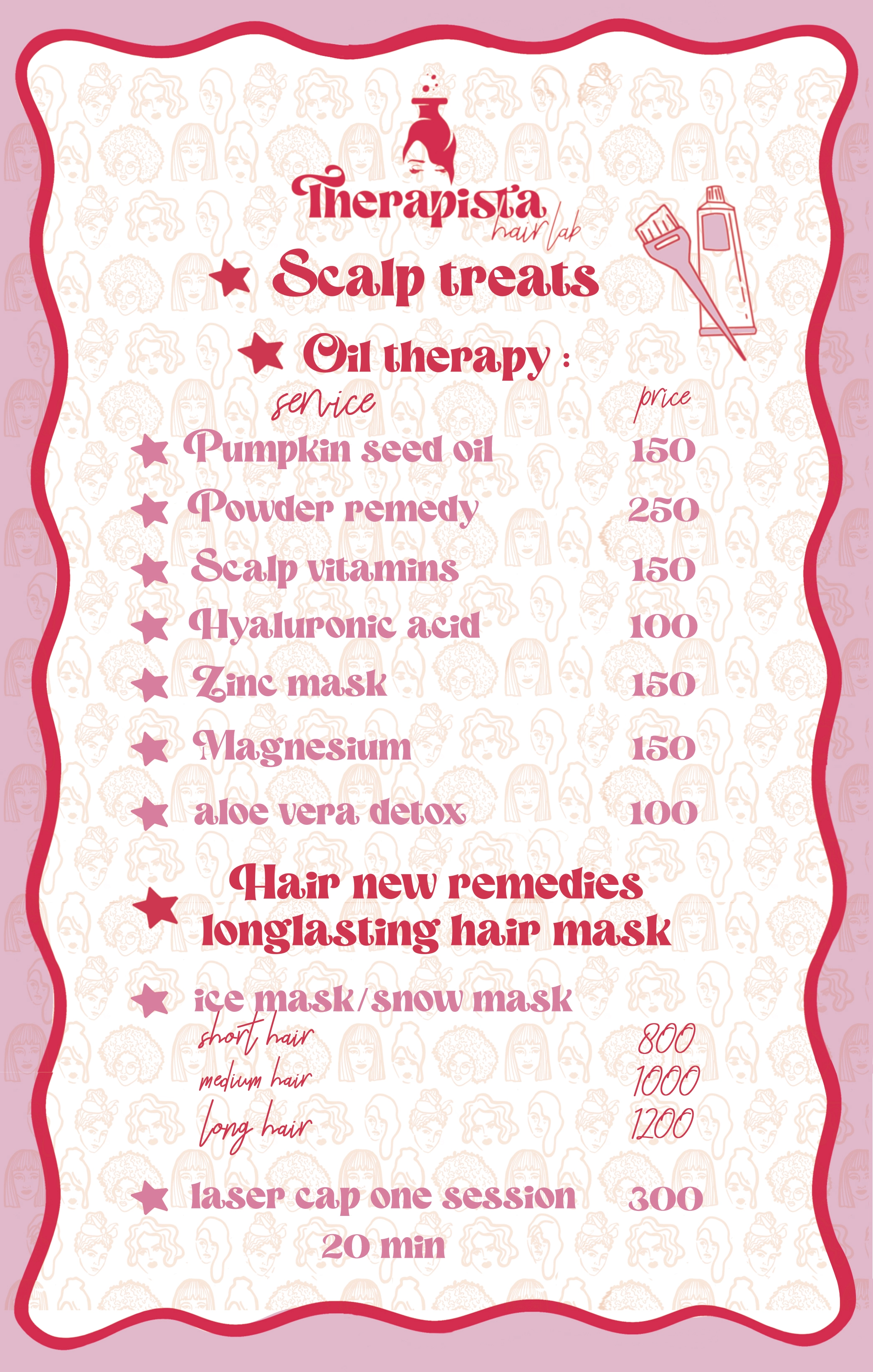 Therapista Price List